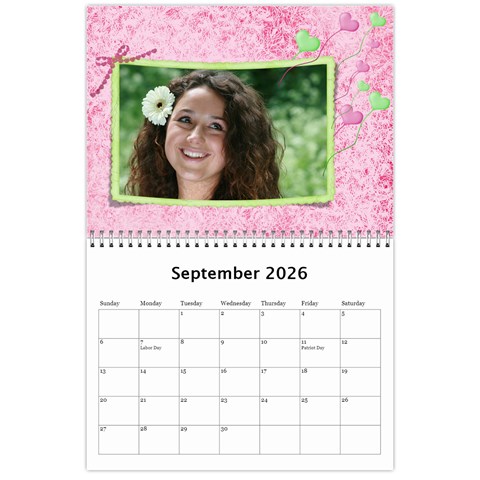 Subtle Hearts 2026 (any Year) Calendar By Deborah Sep 2026