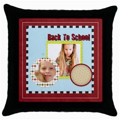 back to school - Throw Pillow Case (Black)