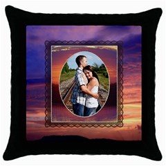 Romantic Sunset Throw Pillow - Throw Pillow Case (Black)