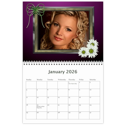 Bows 2026 (any Year) Calendar By Deborah Jan 2026