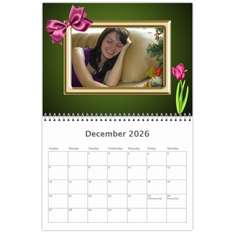 Bows 2026 (any Year) Calendar By Deborah Dec 2026