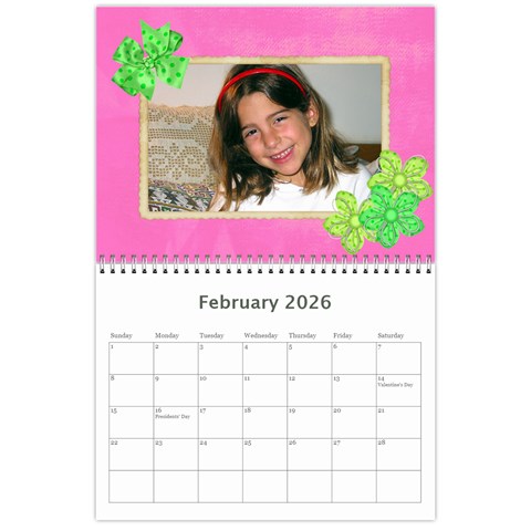 Bows 2026 (any Year) Calendar By Deborah Feb 2026
