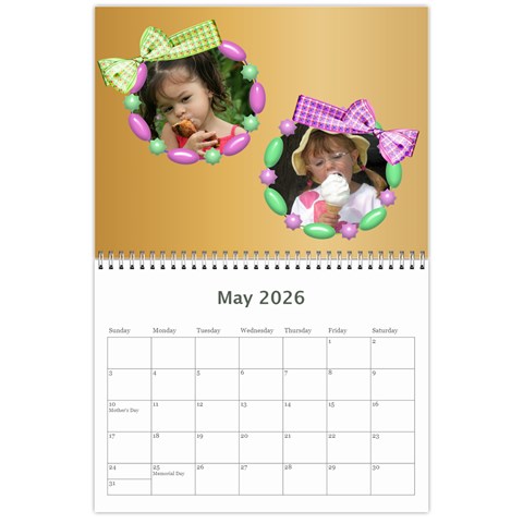 Bows 2026 (any Year) Calendar By Deborah May 2026