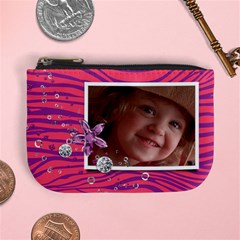 Hot Pink Zebra/Diamonds-mini coin purse