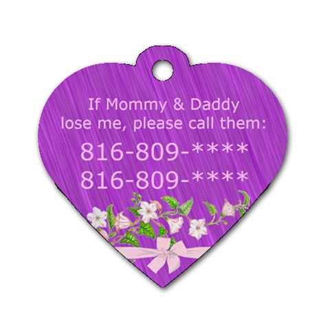 Miranda Heart Dog Tag* By Debra Macv Back