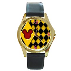 M-1 - Round Gold Metal Watch