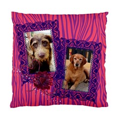 Hot Pink Zebra-Cushion Case (Two Sides) - Standard Cushion Case (Two Sides)