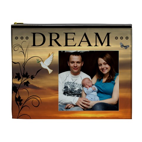 Dream And Hope Xl Cosmetic Bag By Lil Front