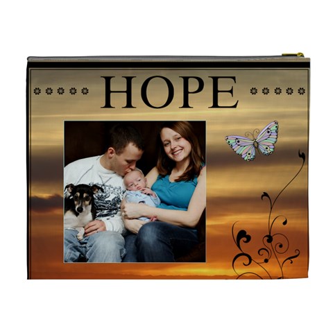 Dream And Hope Xl Cosmetic Bag By Lil Back