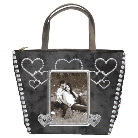 Black & Diamond Bucket Bag By Lil Front