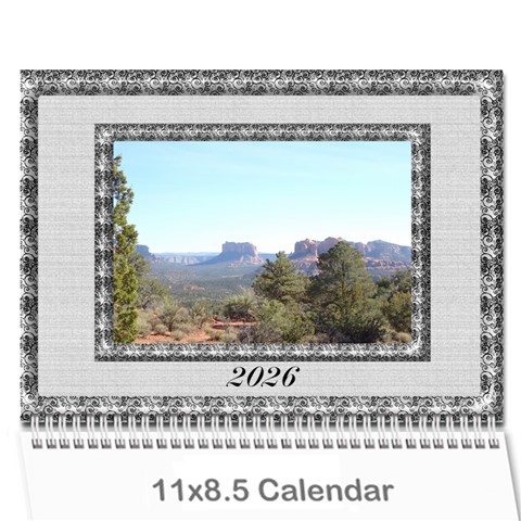 Framed In Silver 2026 Calendar (large Numbers) By Deborah Cover