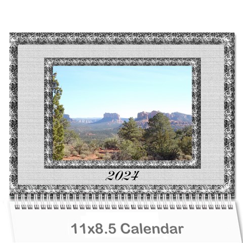 Framed In Silver 2024 Calendar (large Numbers) By Deborah Cover
