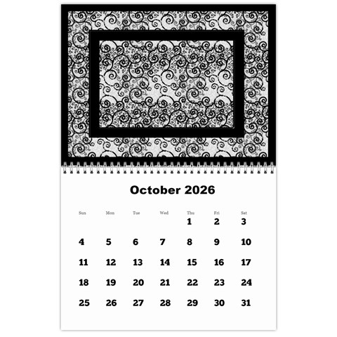 Framed In Silver 2026 Calendar (large Numbers) By Deborah Oct 2026