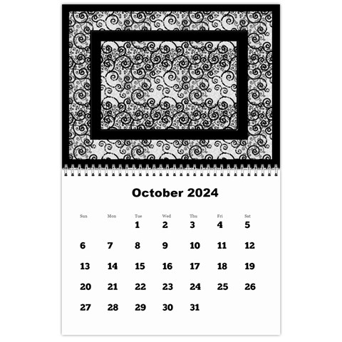 Framed In Silver 2024 Calendar (large Numbers) By Deborah Oct 2024