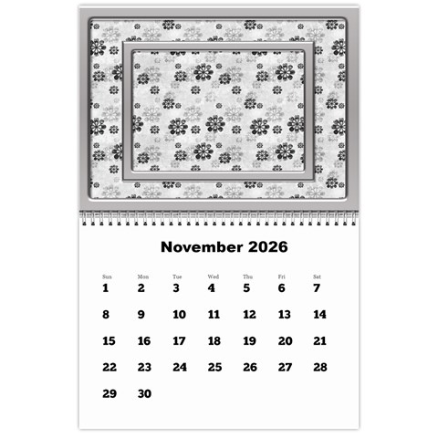 Framed In Silver 2026 Calendar (large Numbers) By Deborah Nov 2026