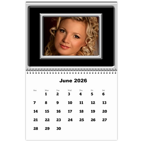 Framed In Silver 2026 Calendar (large Numbers) By Deborah Jun 2026