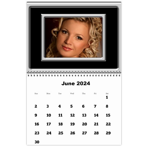 Framed In Silver 2024 Calendar (large Numbers) By Deborah Jun 2024