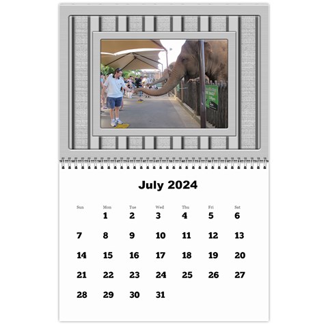 Framed In Silver 2024 Calendar (large Numbers) By Deborah Jul 2024