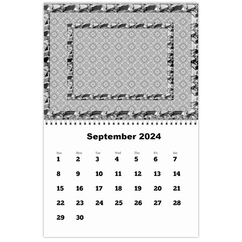 Framed In Silver 2024 Calendar (large Numbers) By Deborah Sep 2024