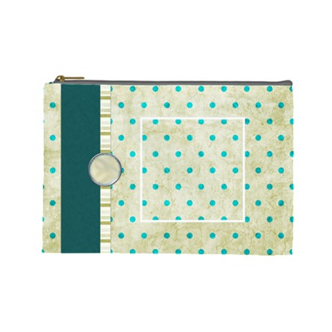 Covered In Teal Large Cosmetic Bag 1 By Lisa Minor Front