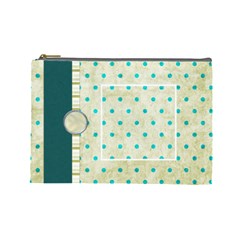 Covered in Teal Large Cosmetic Bag 1 - Cosmetic Bag (Large)