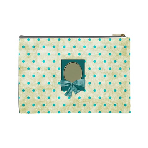 Covered In Teal Large Cosmetic Bag 1 By Lisa Minor Back