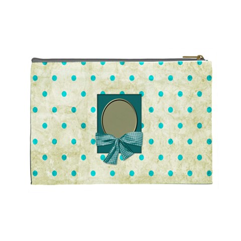 Covered In Teal Large Cosmetic Bag 1 By Lisa Minor Back