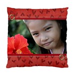 Pillow Case (Two Sides)- Red hearts - Standard Cushion Case (Two Sides)