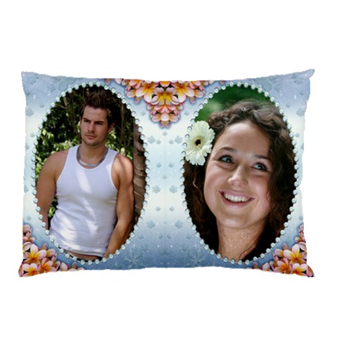 Blue Pearl Framed Pillow Case (2 Sided) By Deborah Front