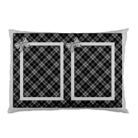 All Checked Out In Silver Pillow Case (2 Sided) By Deborah Back