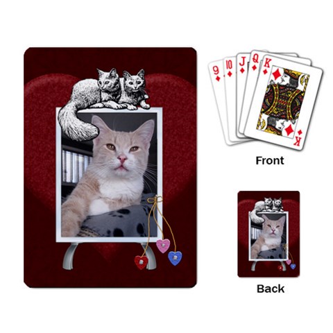 My Cat Playing Cards By Lil Back