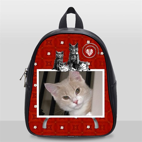 Cute Cat Small School Bag By Lil Front