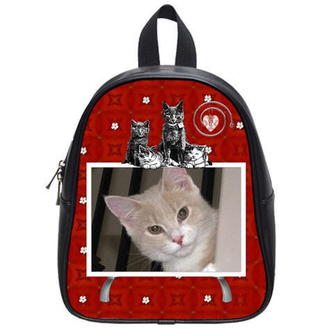 Cute Cat Small School Bag By Lil Front