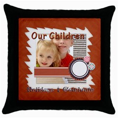 our children - Throw Pillow Case (Black)