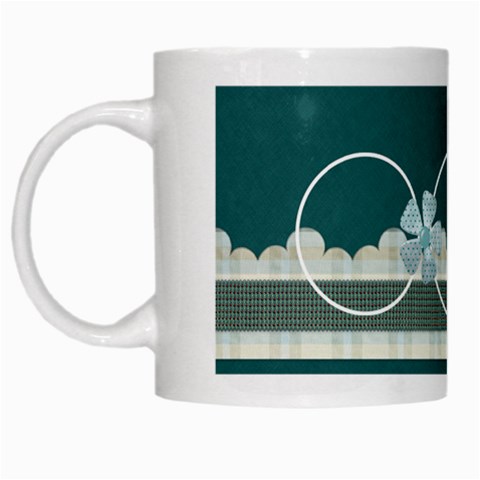 Covered In Teal Mug 1 By Lisa Minor Left