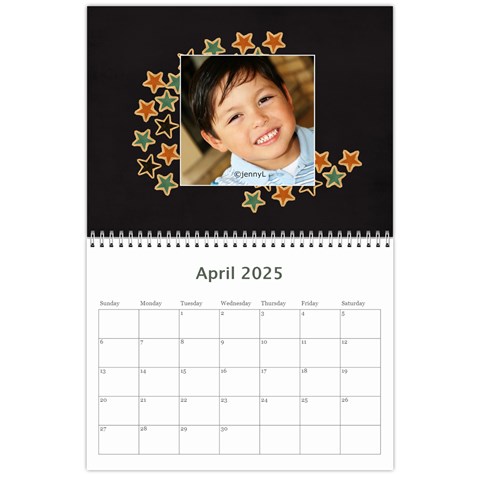 Calendar: All Stars By Jennyl Apr 2025