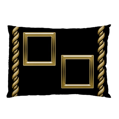 Black And Gold (2 Sided) Pillow Case By Deborah Front
