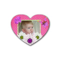 Flower Heart Coaster - Rubber Coaster (Heart) Flower Heart Coaster - Rubber Coaster (Heart)