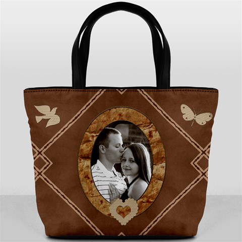 Brown Design Bucket Bag By Lil Front