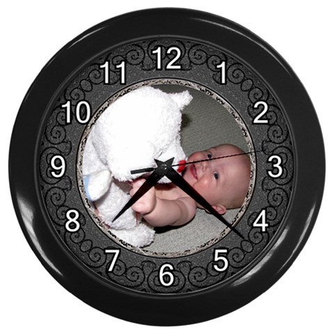 Black Swirl Wall Clock By Lil Front