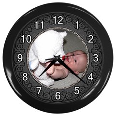 Black Swirl Wall Clock - Wall Clock (Black)