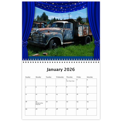 Our Production 2026 (any Year) Calendar Blue And Gold By Deborah Jan 2026
