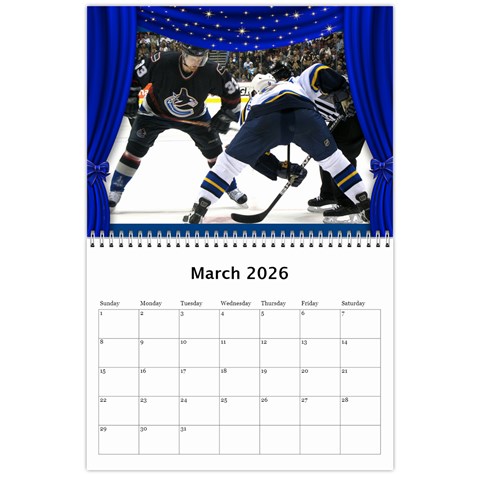 Our Production 2026 (any Year) Calendar Blue And Gold By Deborah Mar 2026