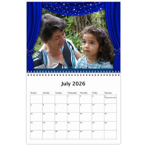Our Production 2026 (any Year) Calendar Blue And Gold By Deborah Jul 2026