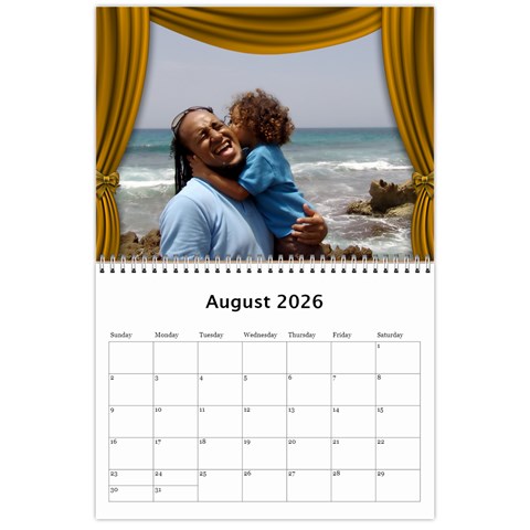 Our Production 2026 (any Year) Calendar Blue And Gold By Deborah Aug 2026