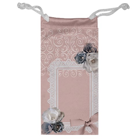 Pink Grey Jewelry Bag By Heather Front
