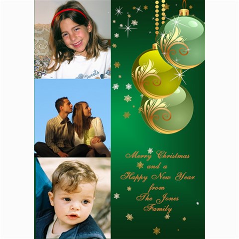 Green Bauble Photo Card 5x7 By Deborah 7 x5  Photo Card - 1