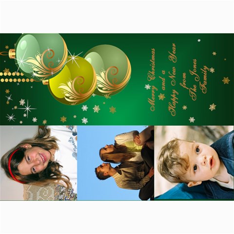Green Bauble Photo Card 5x7 By Deborah 7 x5  Photo Card - 2
