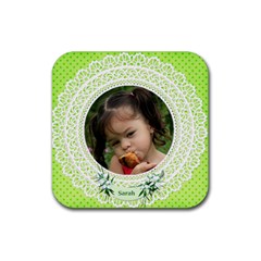 Personalised Square Coasters (green) - Rubber Coaster (Square)