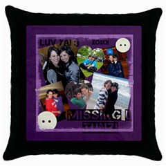 rivka - Throw Pillow Case (Black)